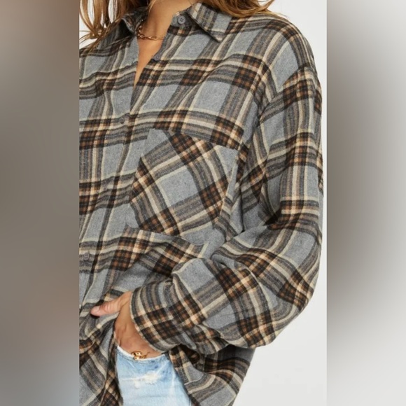 Nashville Boutique Tops - NWT Oversized Lazy Day Flannel Shirt
